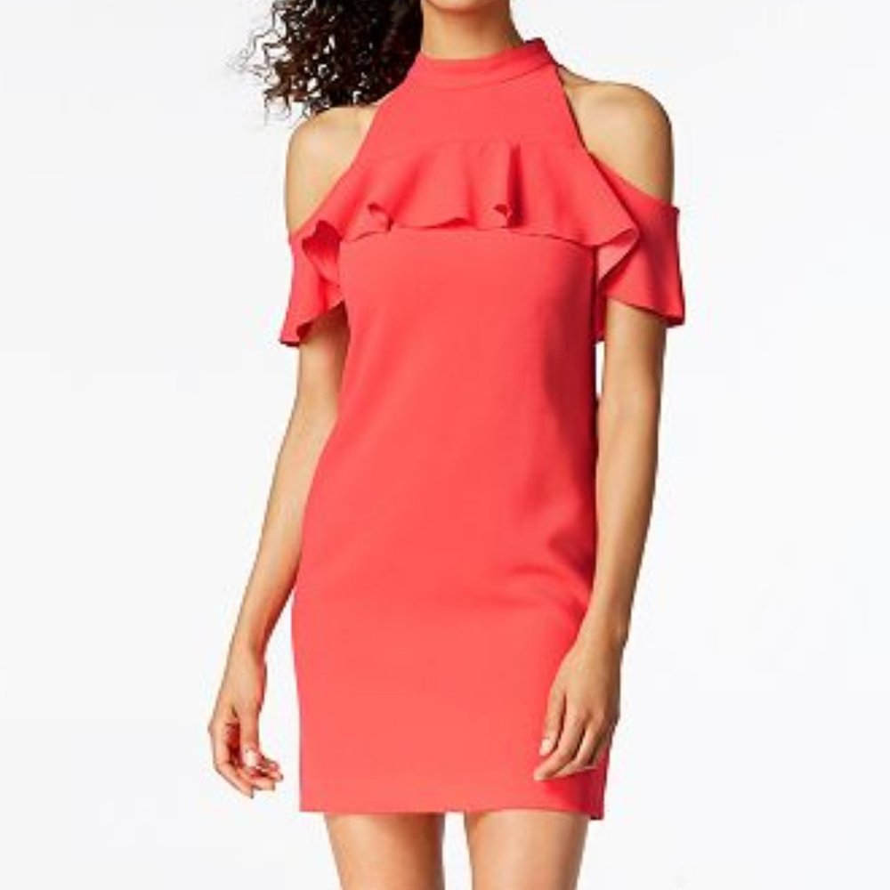 Trina Turk Laelia Cold Shoulder Ruffle Dress